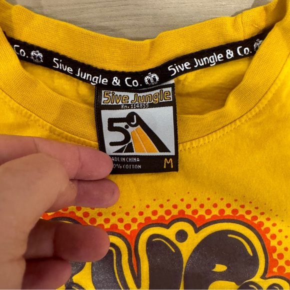 5ive Jungle &Co Kings County Yellow Men’s Medium Tshirt - Picture 2 of 10
